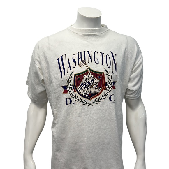 Vintage Iwo Jima WWII Memorial Washington DC Graphic Single Stitch T-Shirt XL - Picture 4 of 9